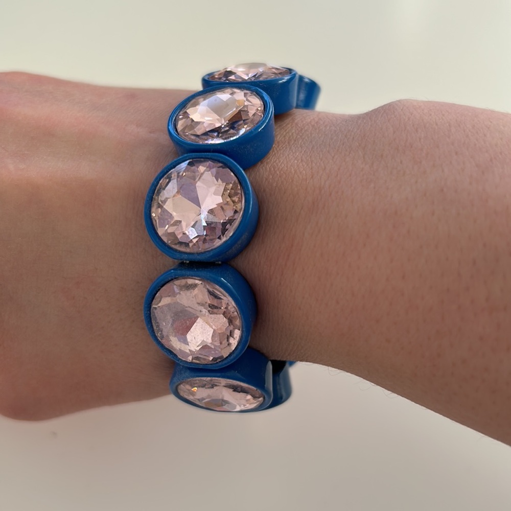 Anthropologie Chunky Blue Gem Bracelet